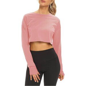 🌸3/$15🌸Long Sleeve Mauve Crop Top Athletic Shirt with Thumb Holes sz M